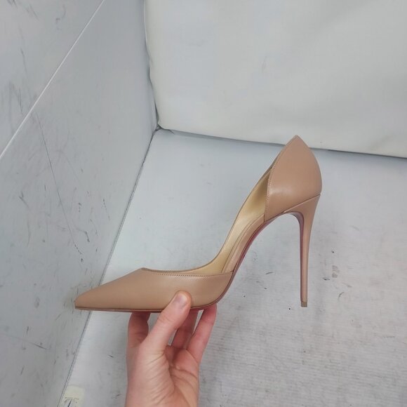 Christian Louboutin Nude Iriza Leather Half-d'Orsay Pump - Picture 8 of 15
